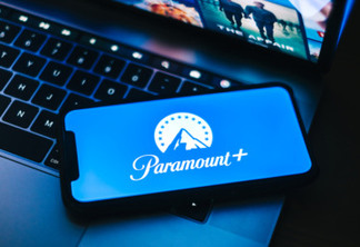 Paramount plus logo on smartphone screen.