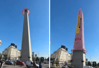 Netflix 'cobre' obelisco de Buenos Aires com camisinha gigante em divulgação de Sex Education