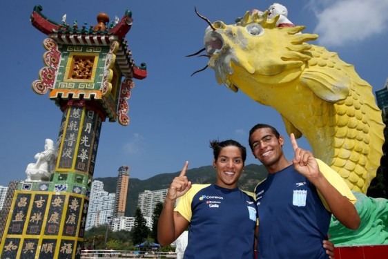 Ana Marcela e Allan do Carmo confirmaram o título em Hong Kong.