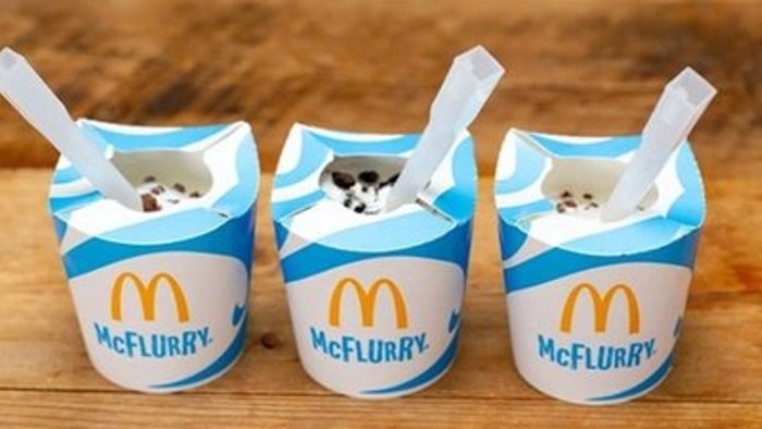 mcdonalds plástico sorvete
