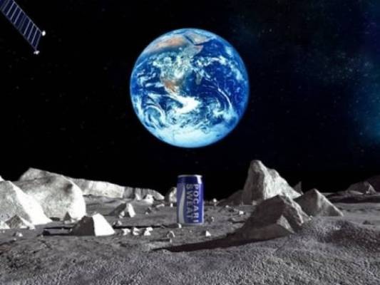 Na ação de marketing promocional, a marca de isotônico Pocari Suor pretende chegar à Lua.