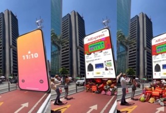 AliExpress coloca celular gigante na Avenida Paulista