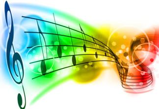 music background with color note