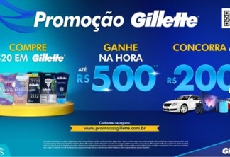 Gillette realiza promoção com prêmios e sorteio de 200 mil reais