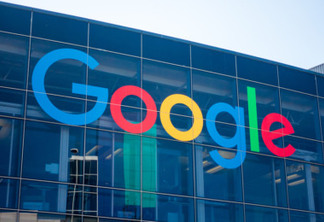 Mountain View, USA – September 25, 2018: Google logo at Googleplex headquarters main office